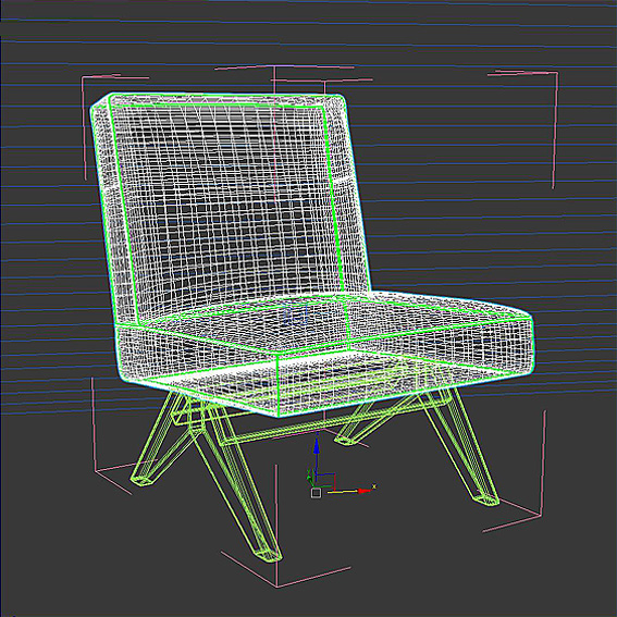 3D Design des Sessels in 3ds max