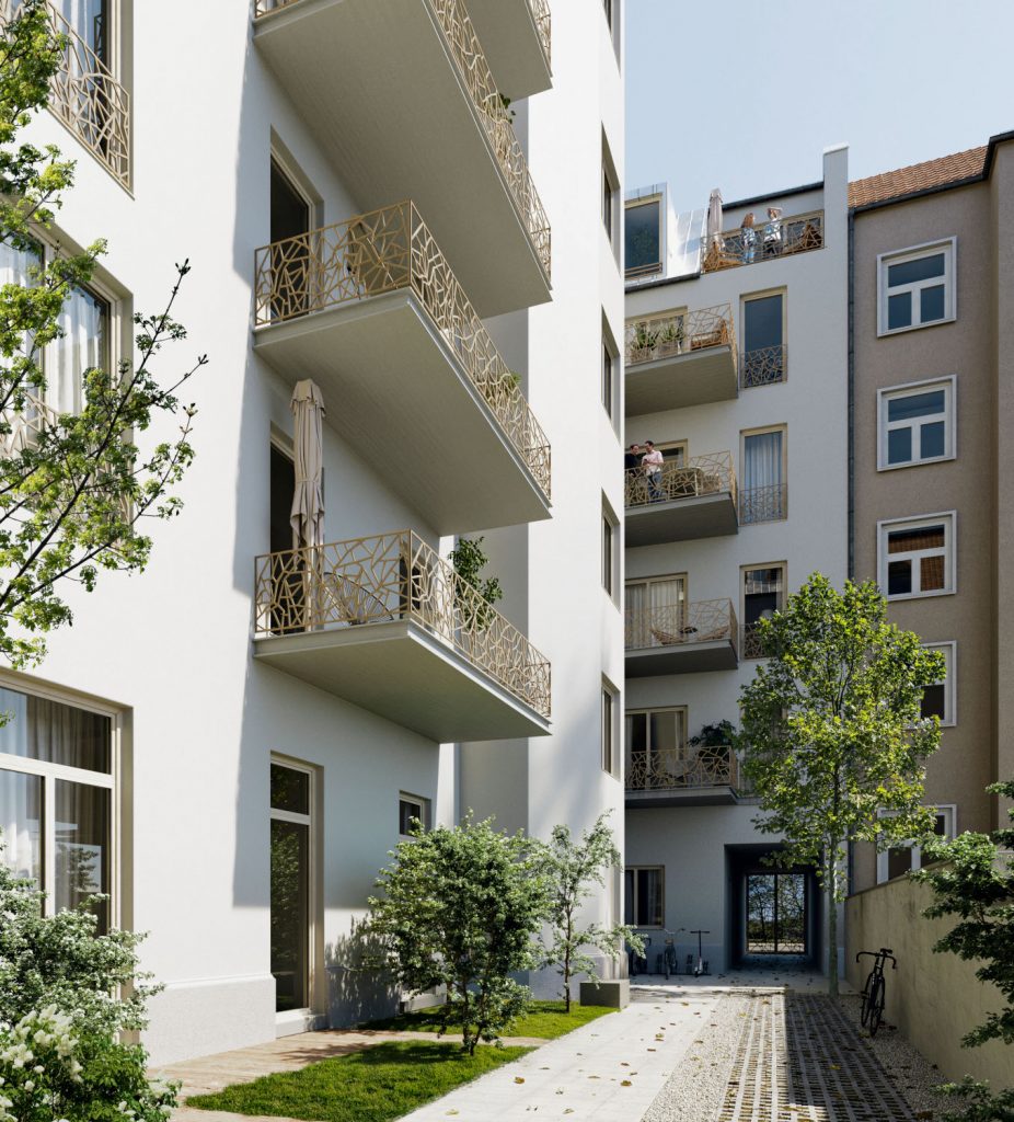 Visualisierung Wohnhaus Innenhof