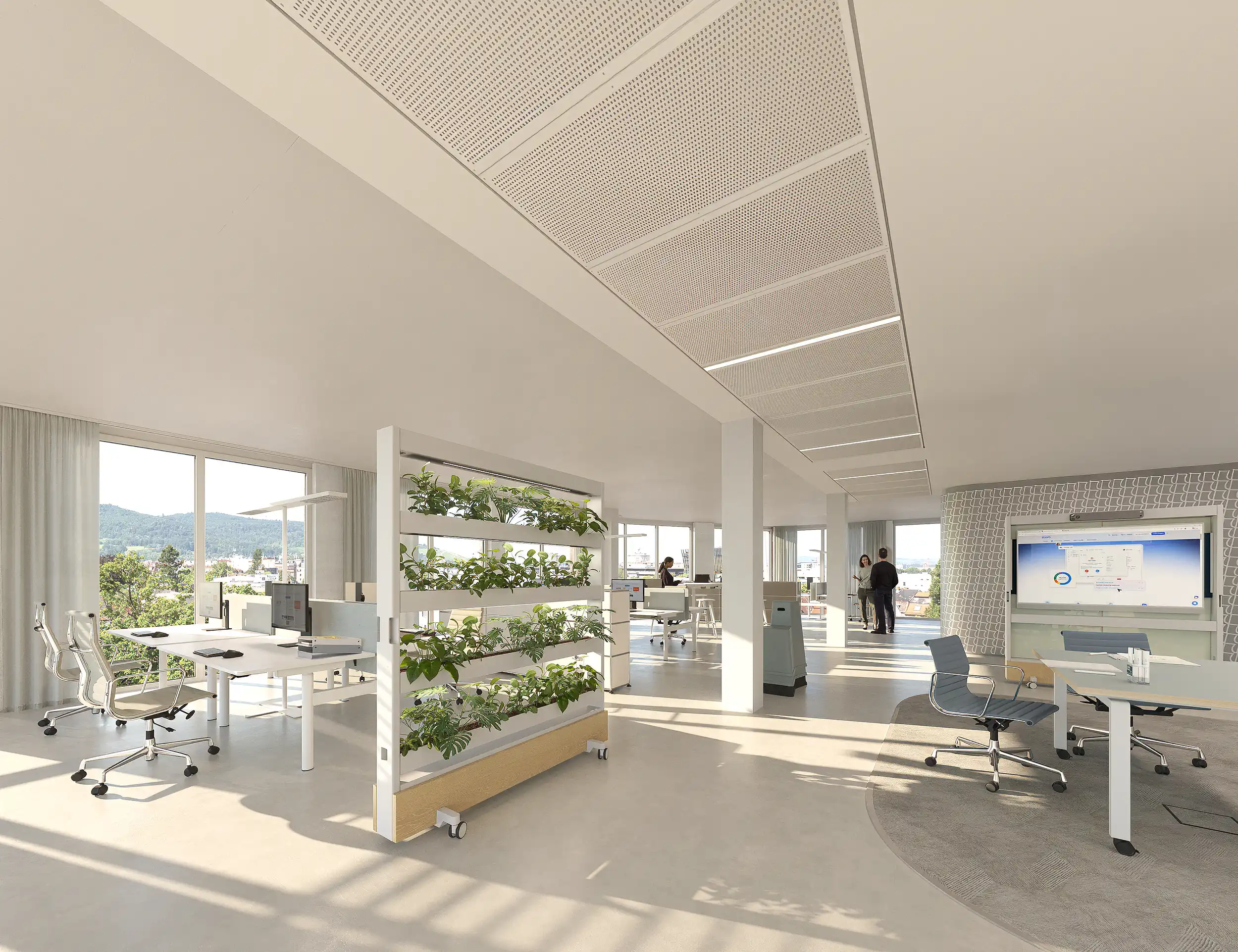 Rendering Büroraum open space
