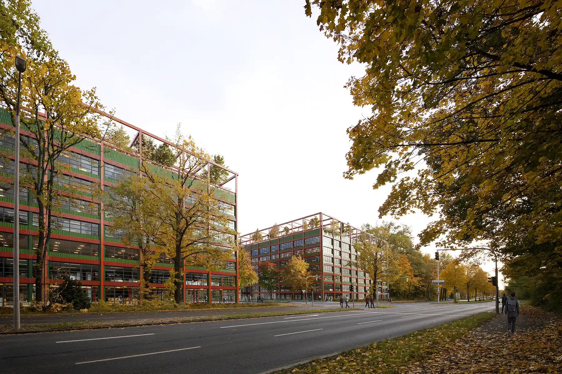 Bürogebäude an einer Straße